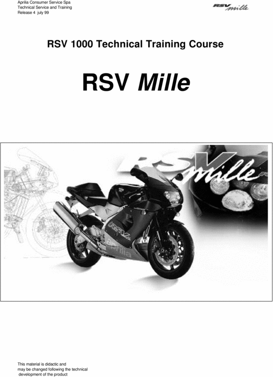 Product picture Aprilia RSV 1000 Training Course Manual